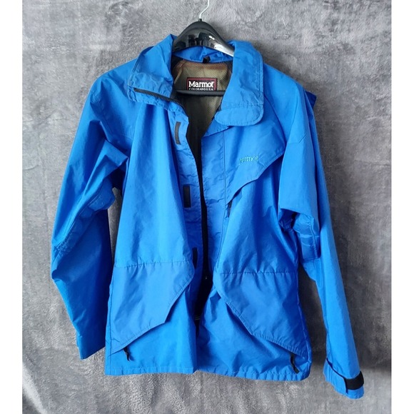 Vtg Marmot Men's Large Gore Tex Blue Ski Snowboarding Parka Full Zip Made USA - Picture 1 of 16